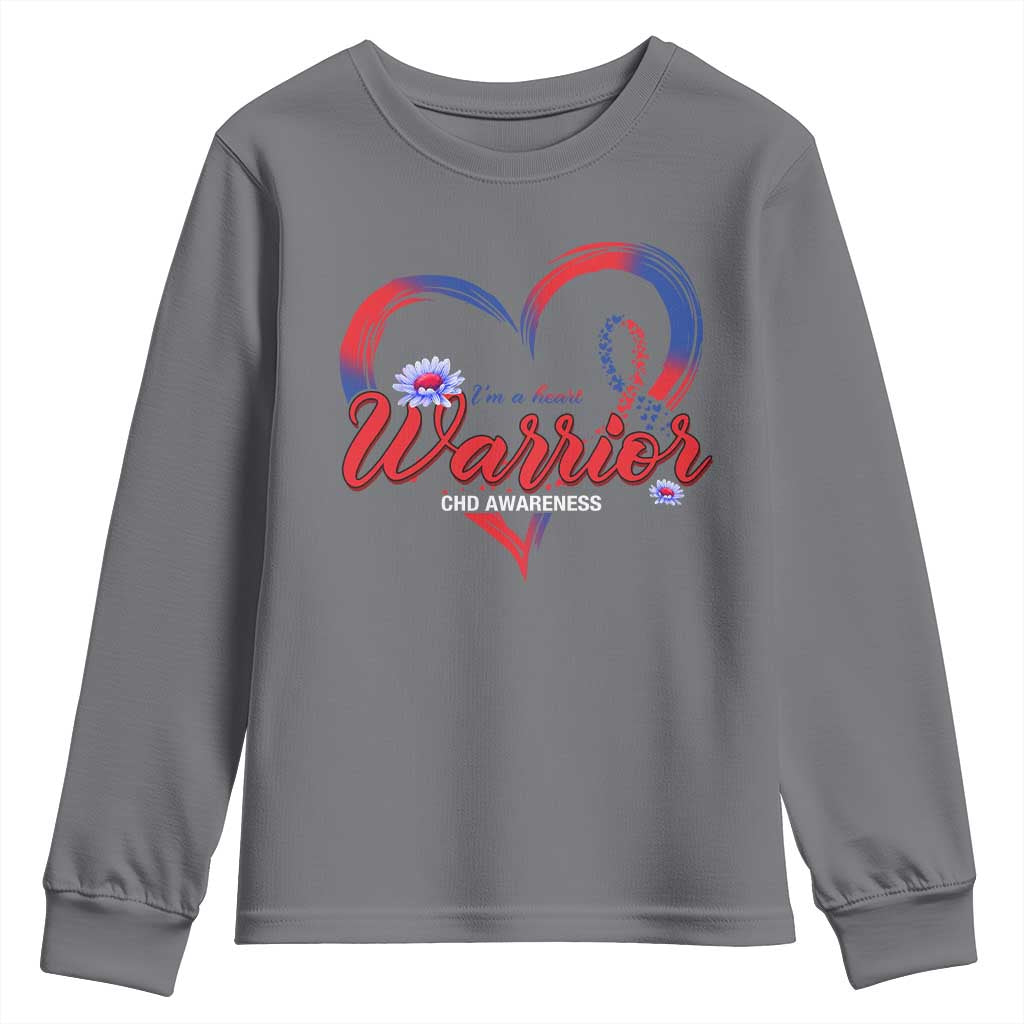 I'm A Heart Warrior Youth Sweatshirt Congenital Heart Disease CHD Awareness