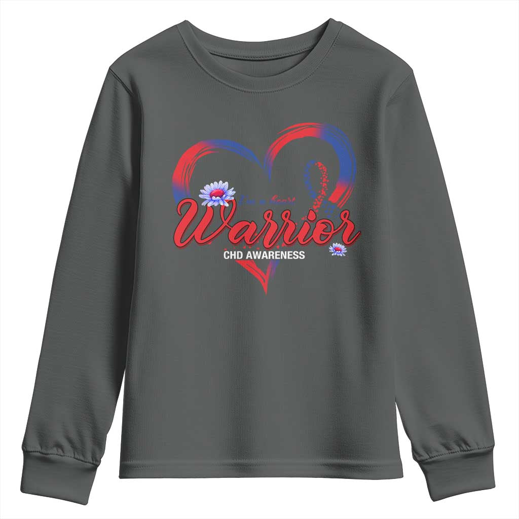 I'm A Heart Warrior Youth Sweatshirt Congenital Heart Disease CHD Awareness