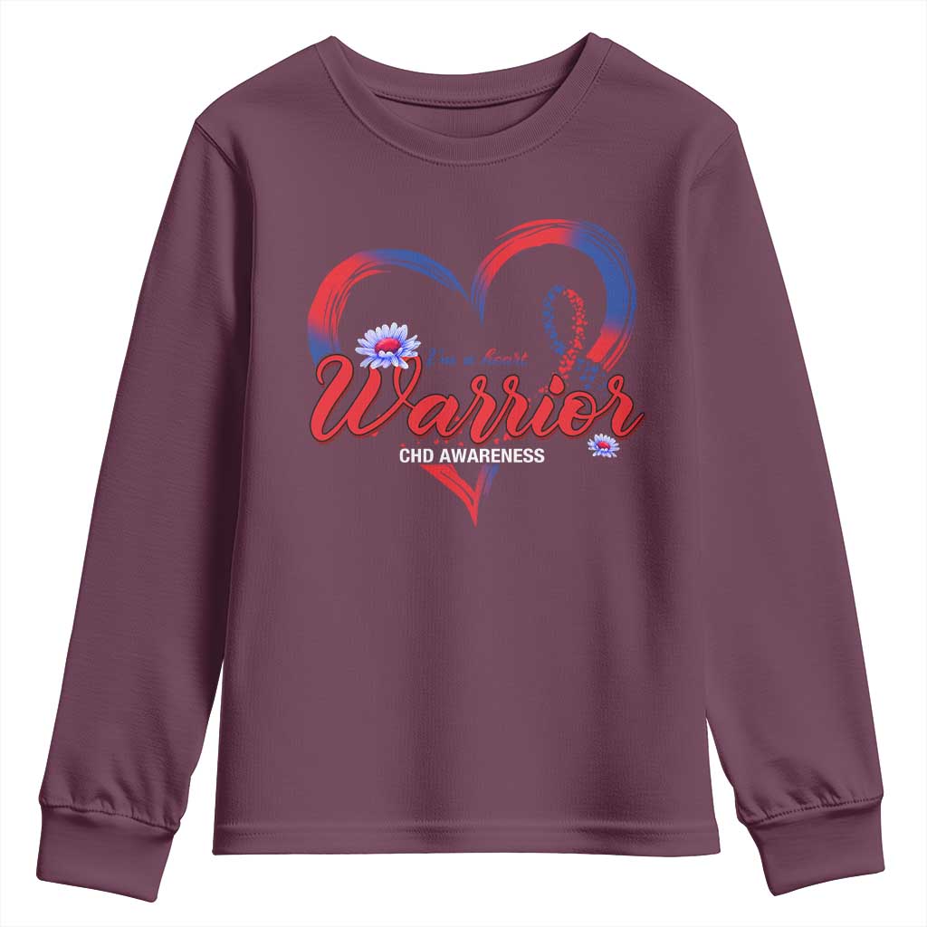 I'm A Heart Warrior Youth Sweatshirt Congenital Heart Disease CHD Awareness