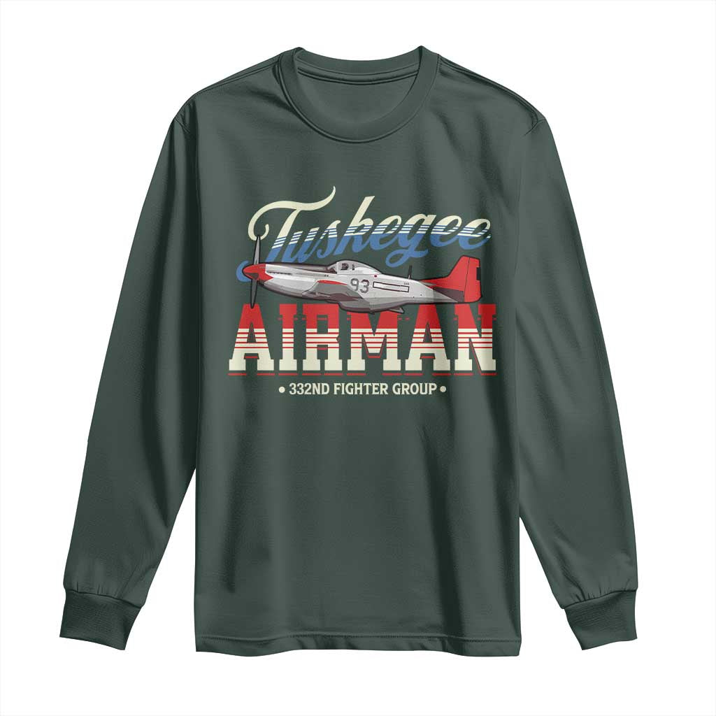 Tuskegee Airman Long Sleeve Shirt 332ND Fighter Group Airplane