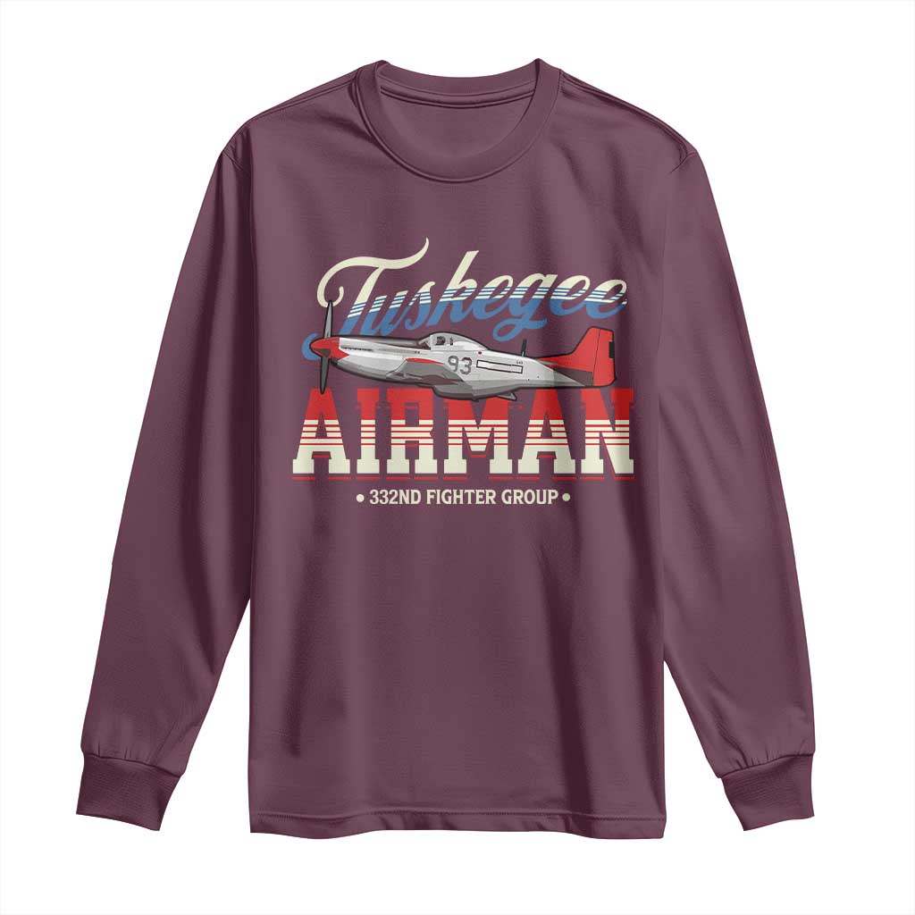 Tuskegee Airman Long Sleeve Shirt 332ND Fighter Group Airplane