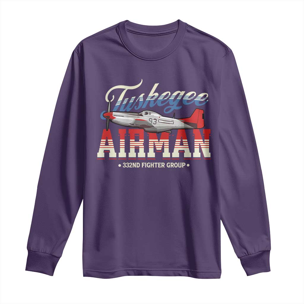 Tuskegee Airman Long Sleeve Shirt 332ND Fighter Group Airplane