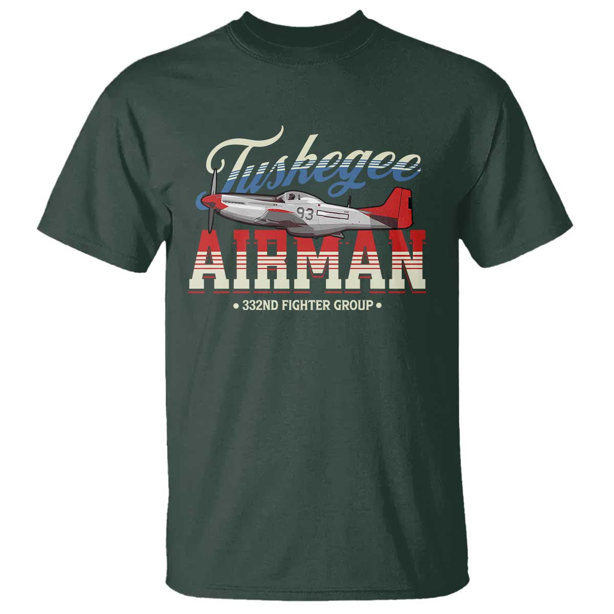Tuskegee Airman T Shirt 332ND Fighter Group Airplane