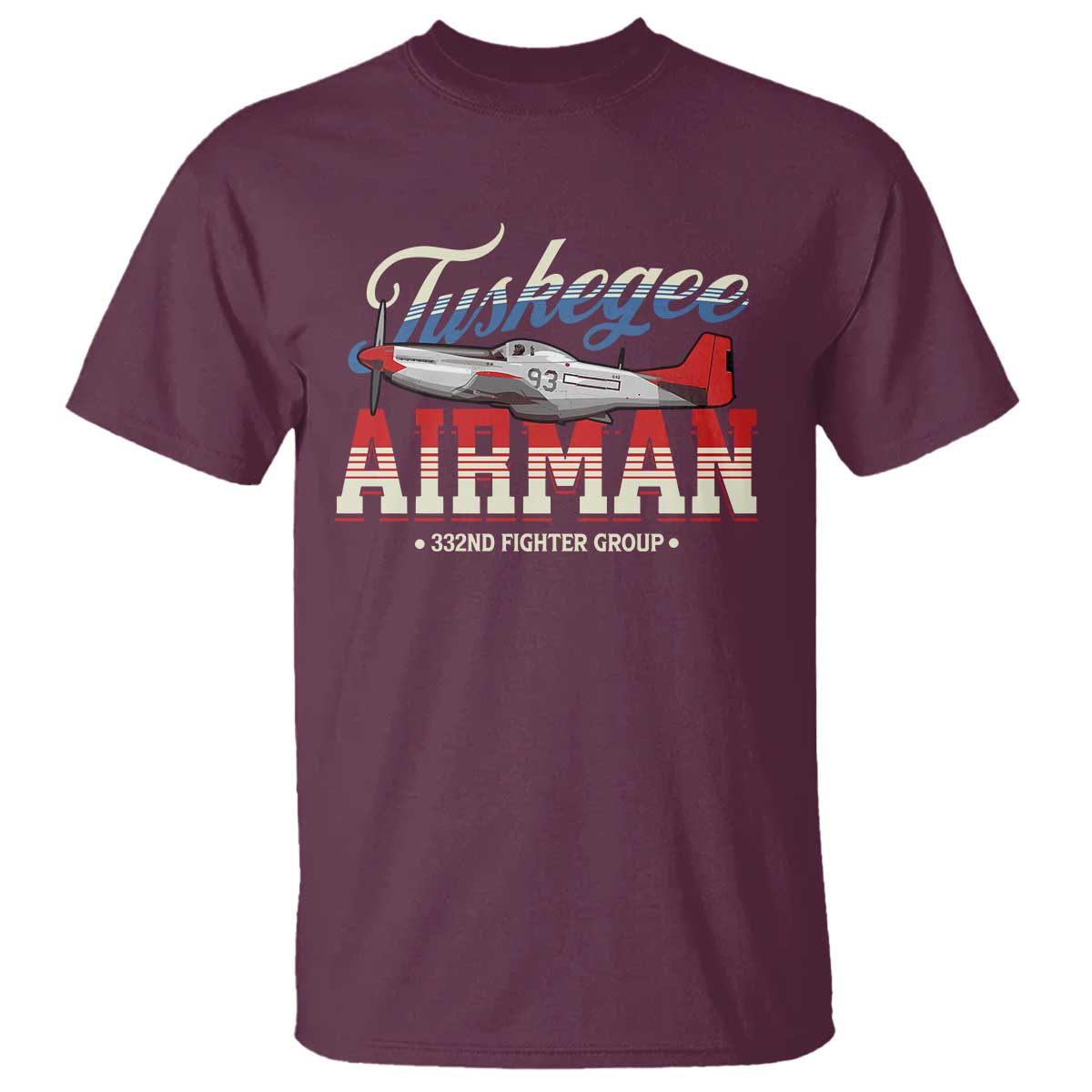 Tuskegee Airman T Shirt 332ND Fighter Group Airplane