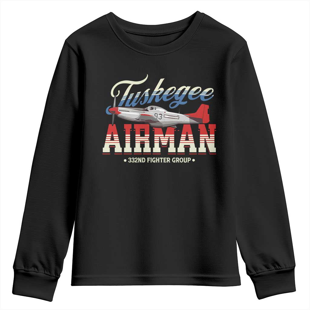 Tuskegee Airman Youth Sweatshirt 332ND Fighter Group Airplane