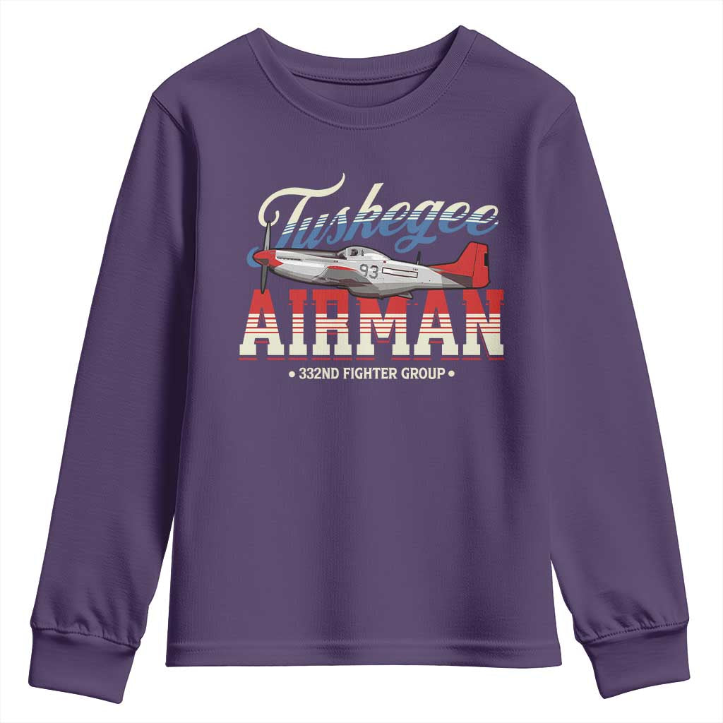 Tuskegee Airman Youth Sweatshirt 332ND Fighter Group Airplane