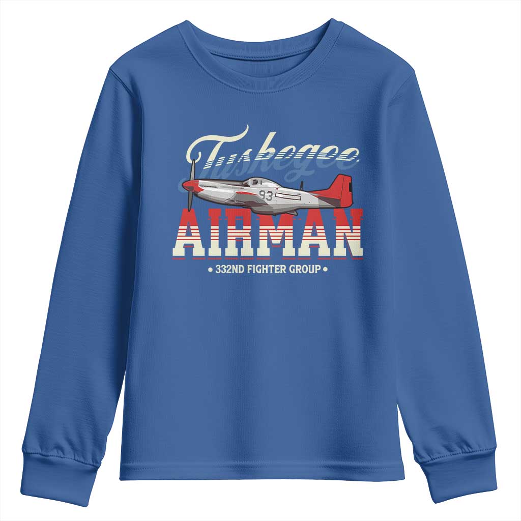 Tuskegee Airman Youth Sweatshirt 332ND Fighter Group Airplane