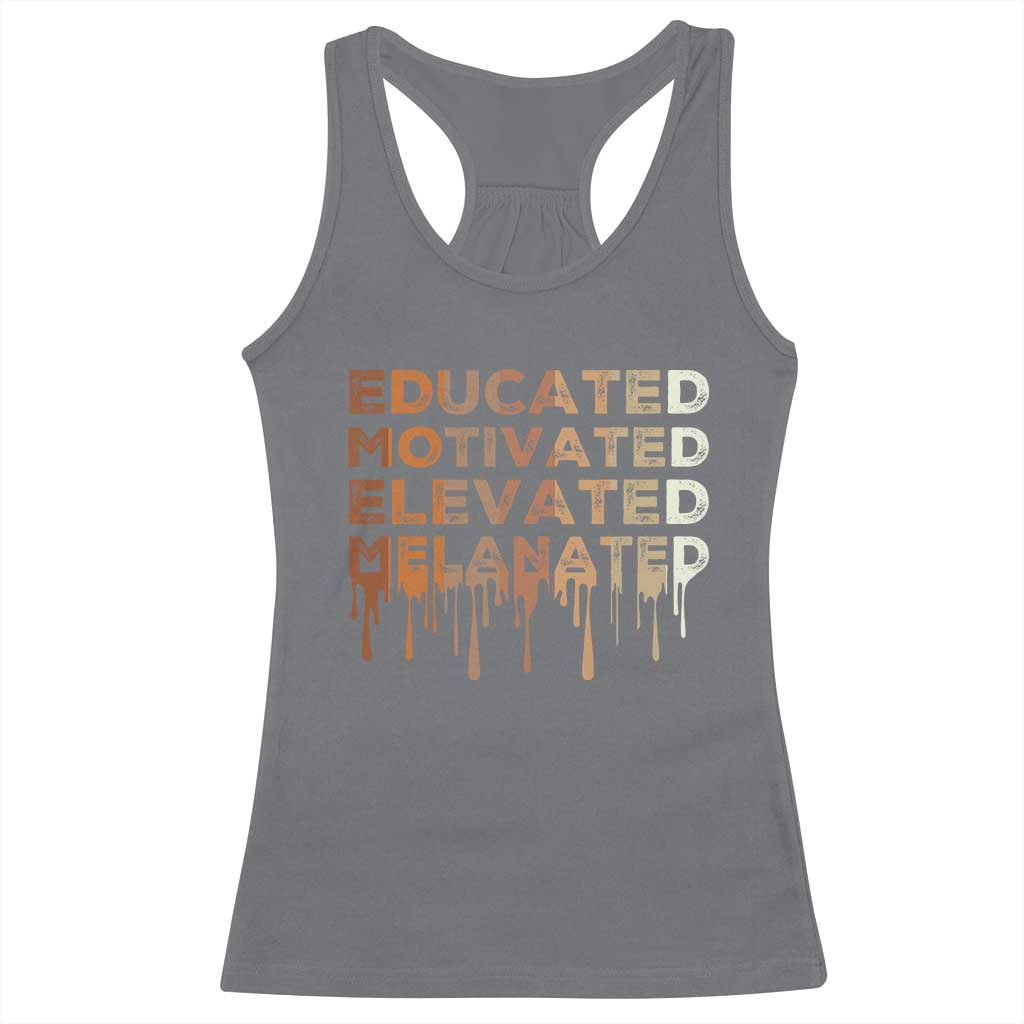 Educated Motivated Elevated Melanated Racerback Tank Top Black Pride Melanin