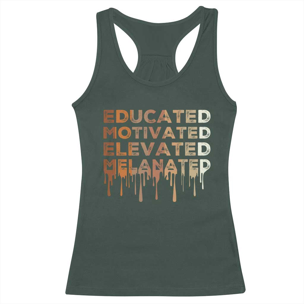 Educated Motivated Elevated Melanated Racerback Tank Top Black Pride Melanin