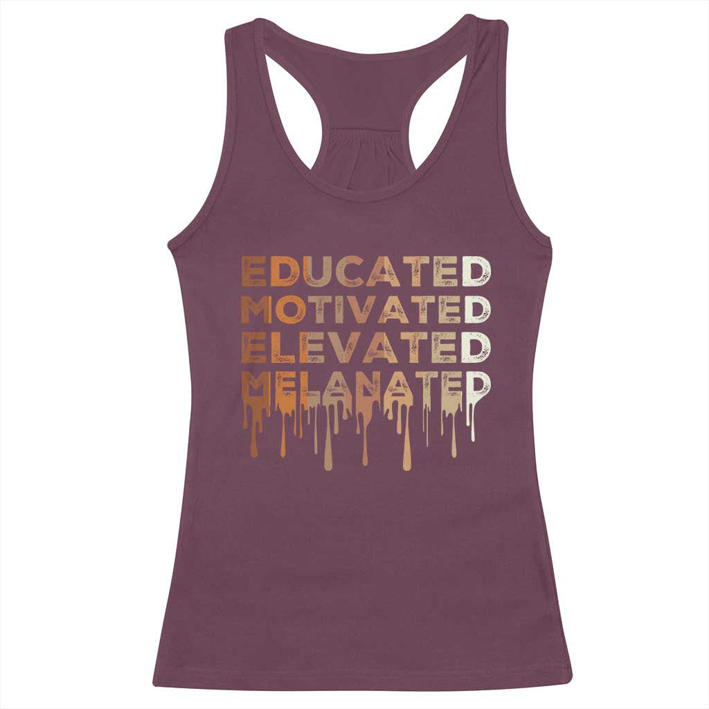 Educated Motivated Elevated Melanated Racerback Tank Top Black Pride Melanin