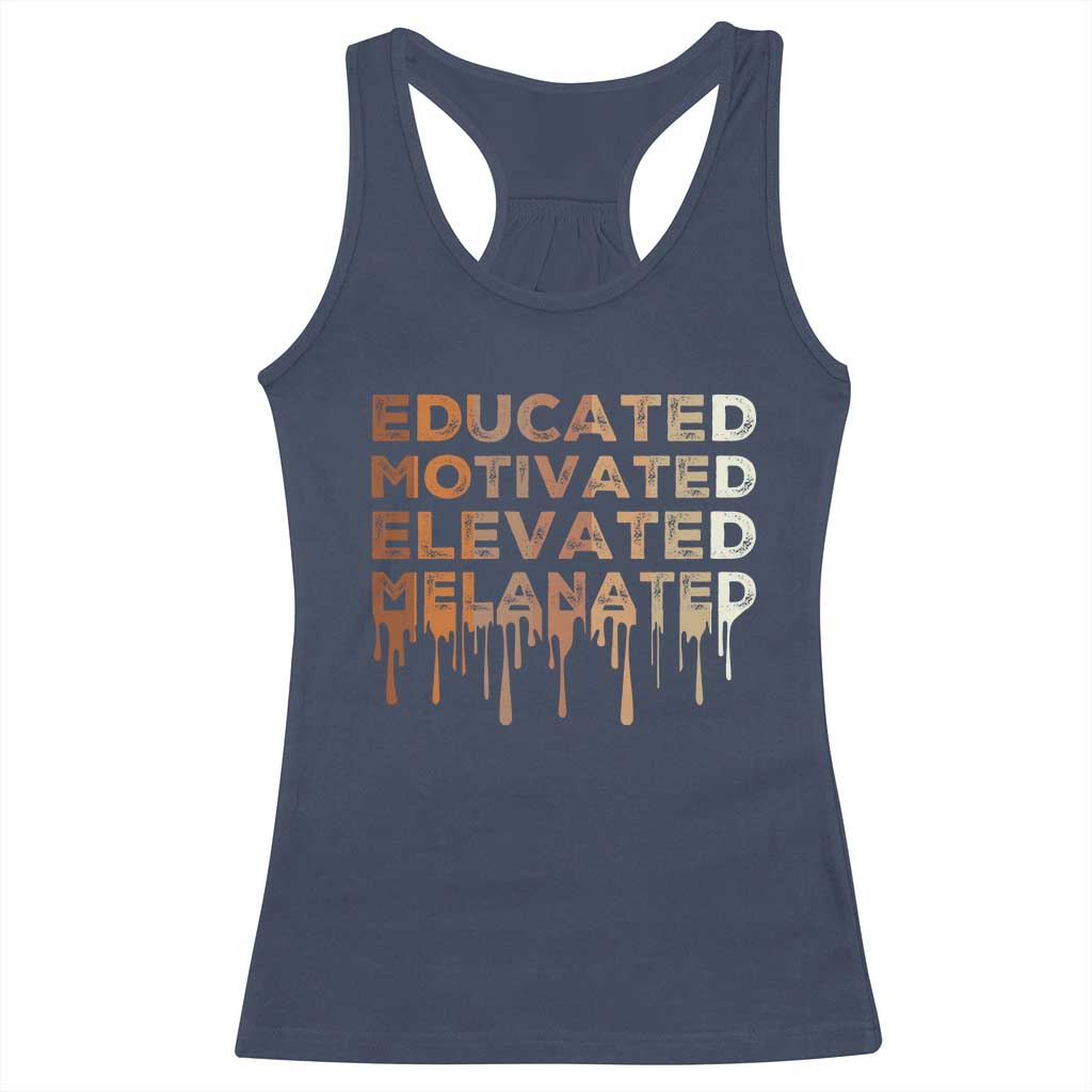Educated Motivated Elevated Melanated Racerback Tank Top Black Pride Melanin