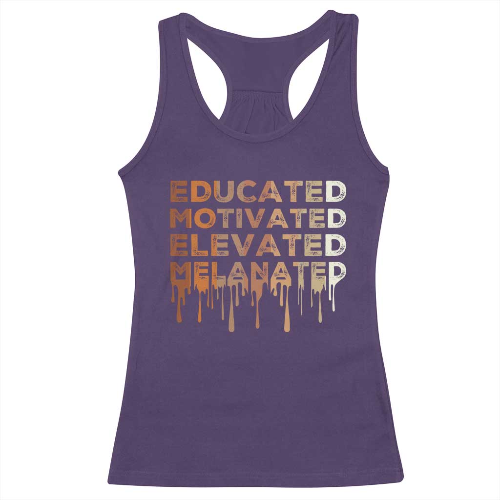 Educated Motivated Elevated Melanated Racerback Tank Top Black Pride Melanin