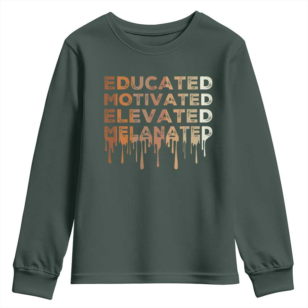 Educated Motivated Elevated Melanated Youth Sweatshirt Black Pride Melanin