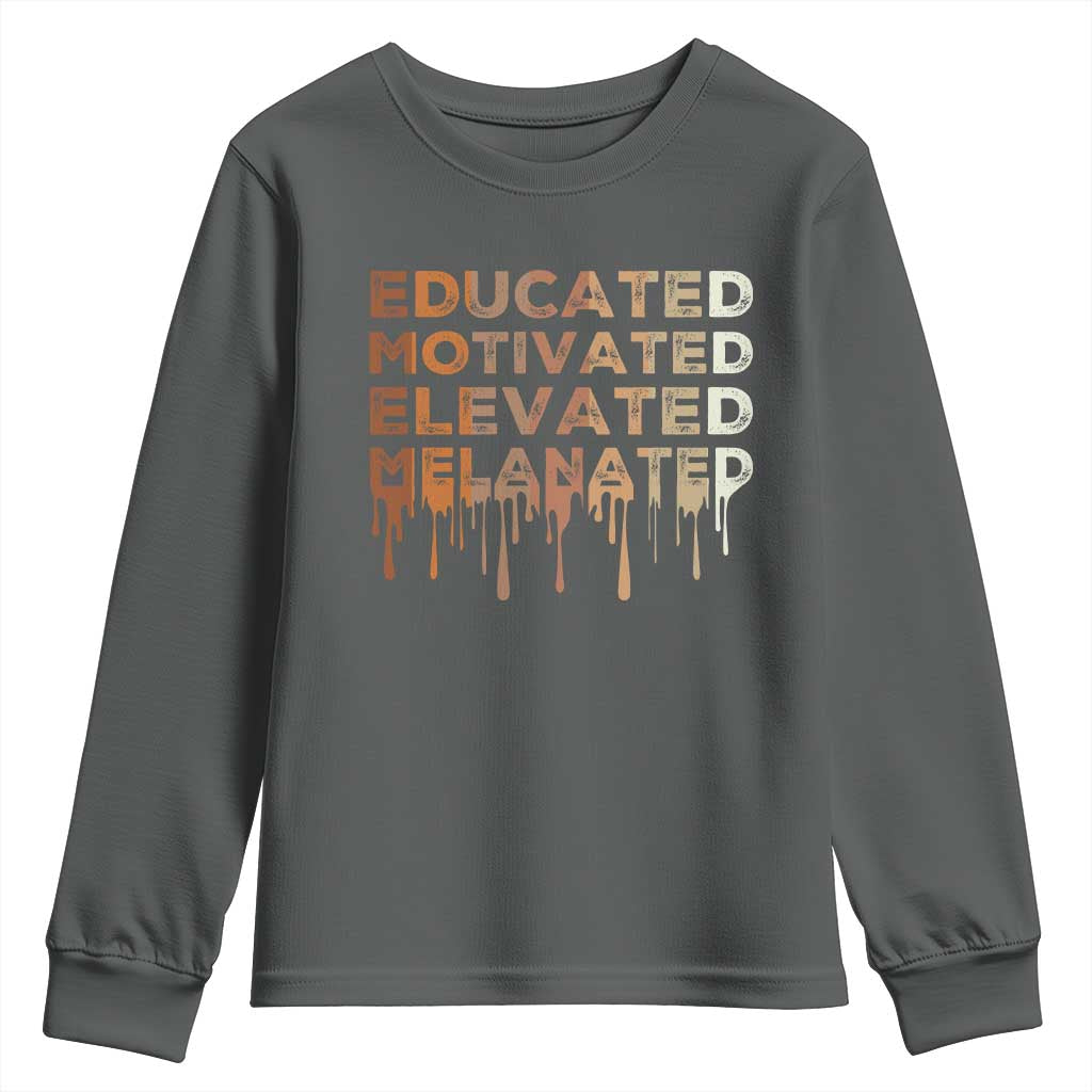 Educated Motivated Elevated Melanated Youth Sweatshirt Black Pride Melanin