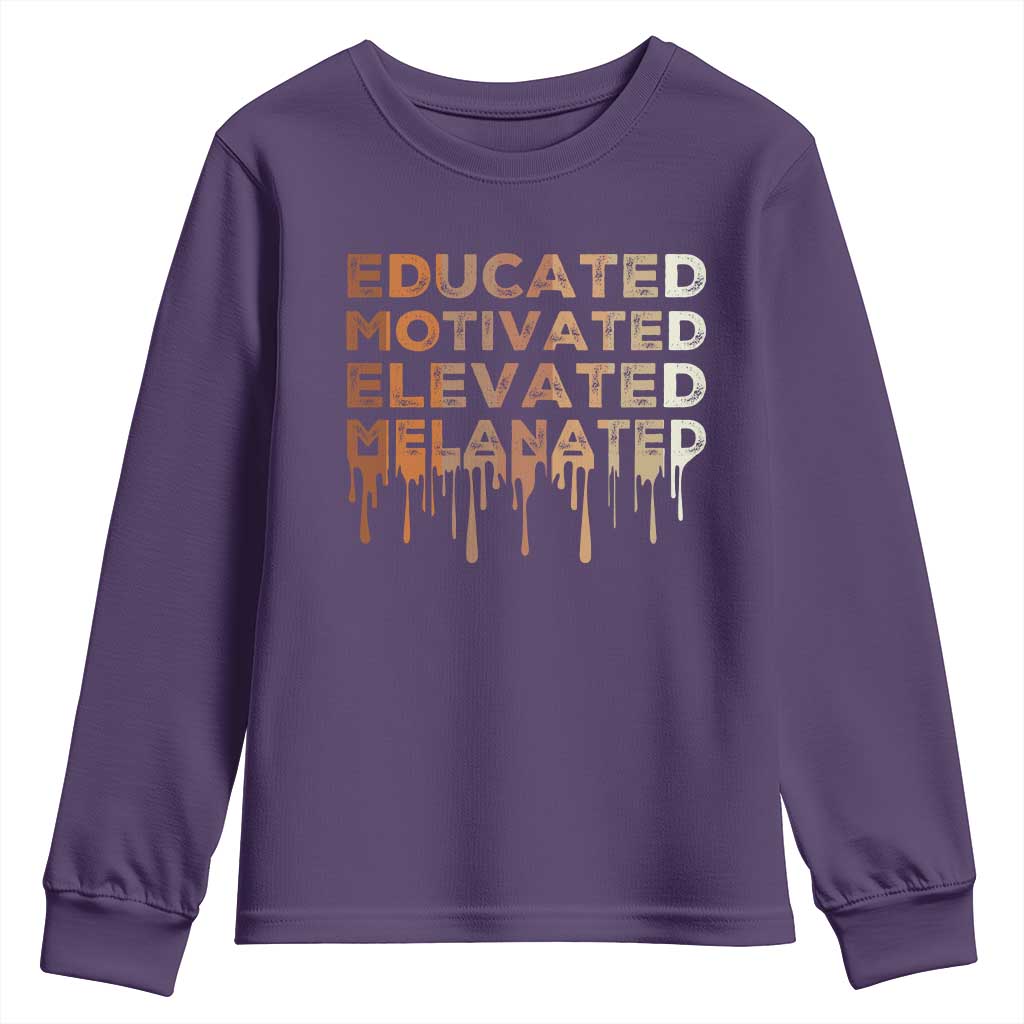 Educated Motivated Elevated Melanated Youth Sweatshirt Black Pride Melanin