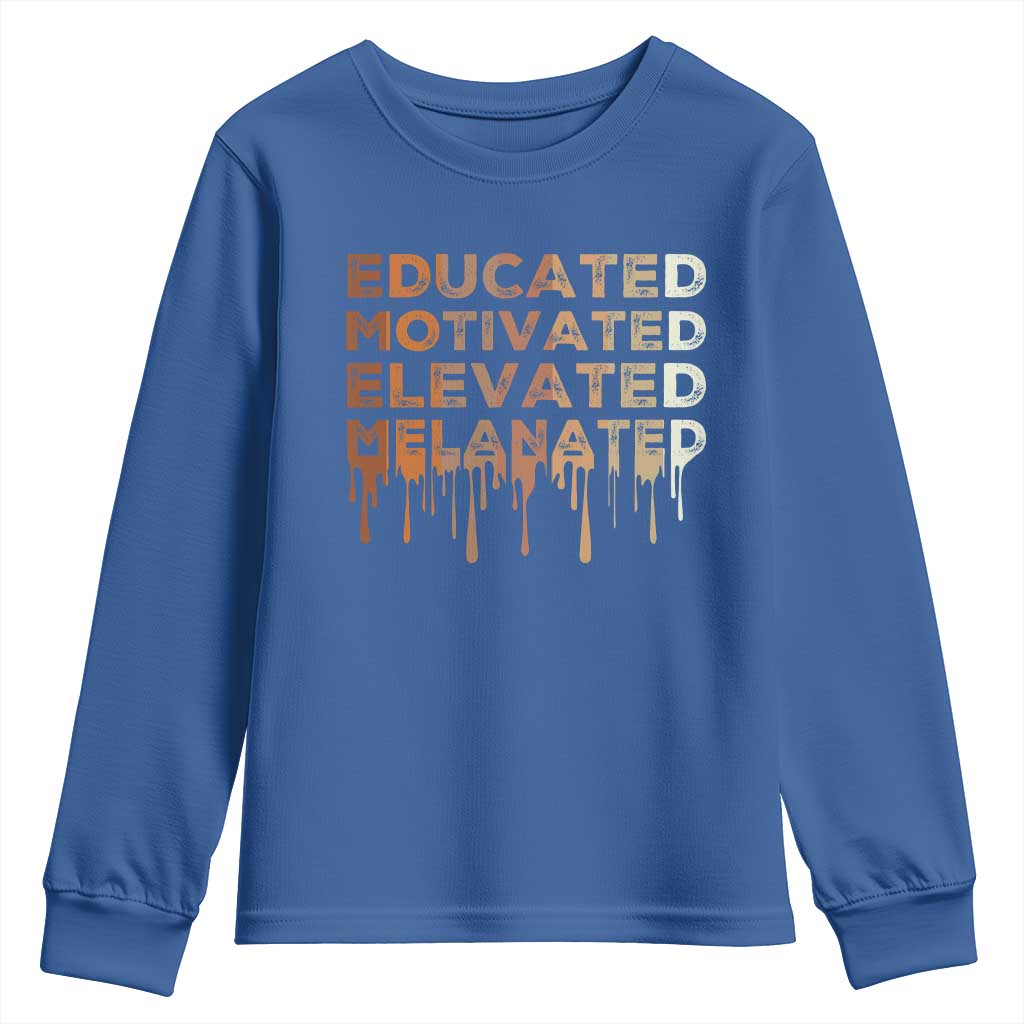 Educated Motivated Elevated Melanated Youth Sweatshirt Black Pride Melanin