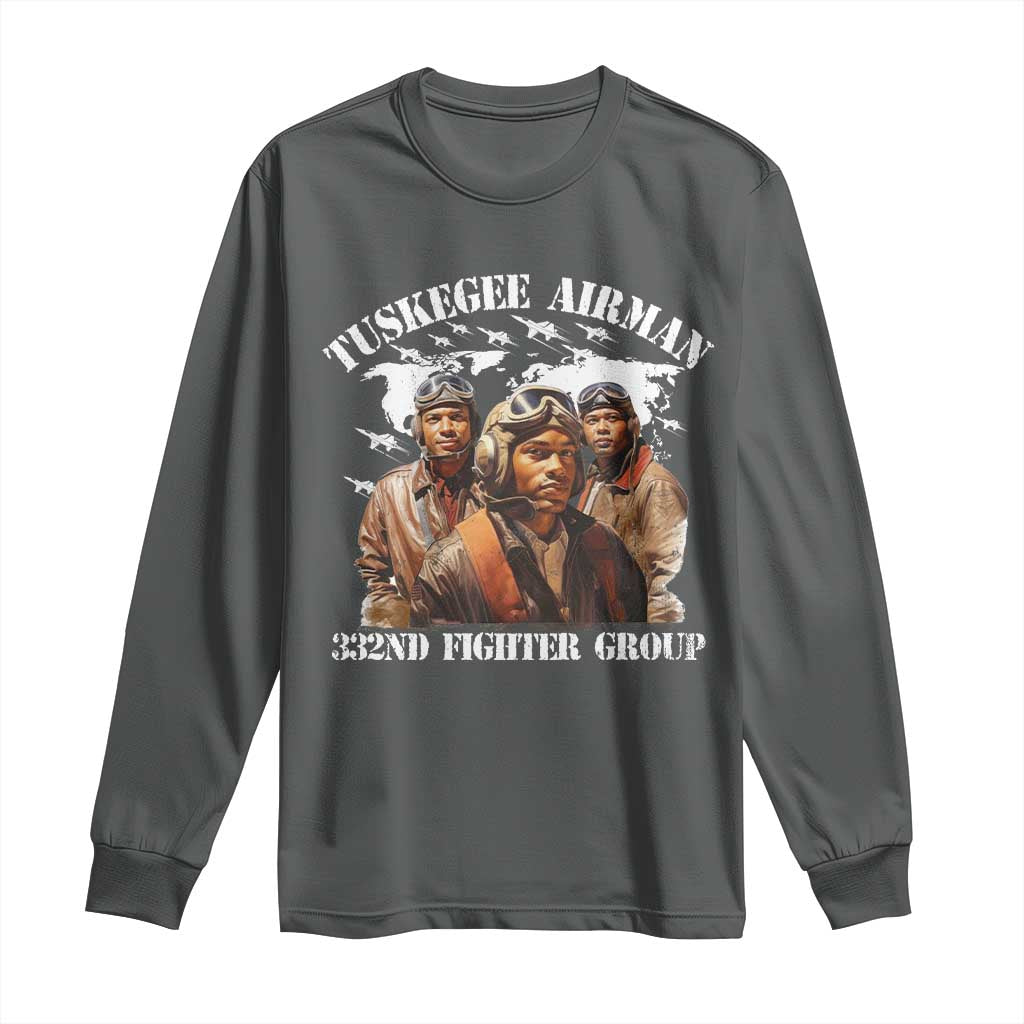 Tuskegee Airman Long Sleeve Shirt 332ND Fighter Group Black History Month