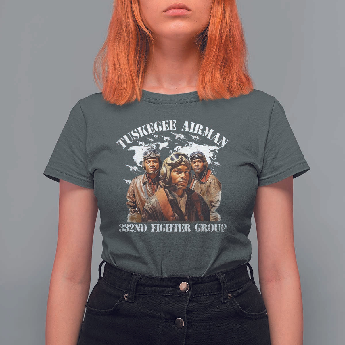 Tuskegee Airman T Shirt For Women 332ND Fighter Group Black History Month