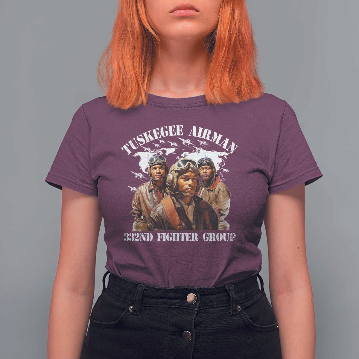Tuskegee Airman T Shirt For Women 332ND Fighter Group Black History Month