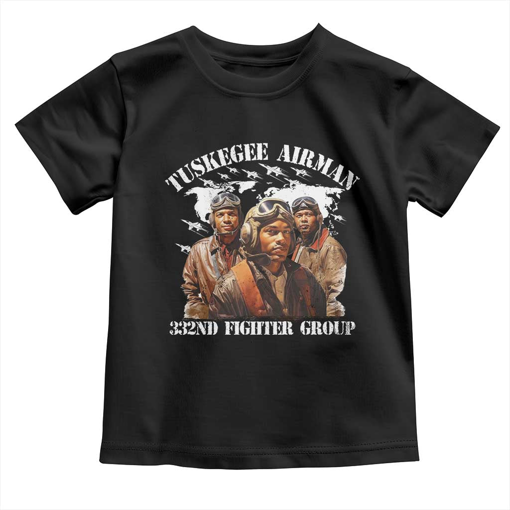 Tuskegee Airman Toddler T Shirt 332ND Fighter Group Black History Month