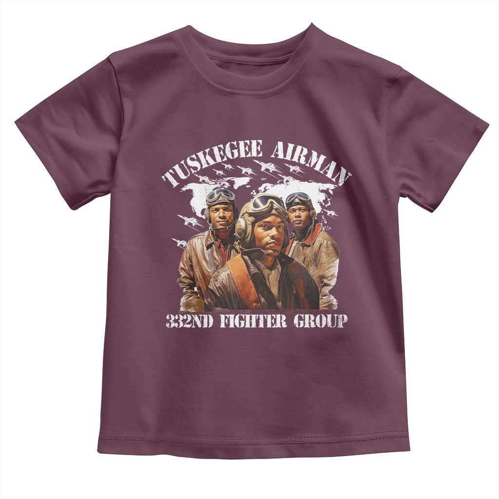 Tuskegee Airman Toddler T Shirt 332ND Fighter Group Black History Month