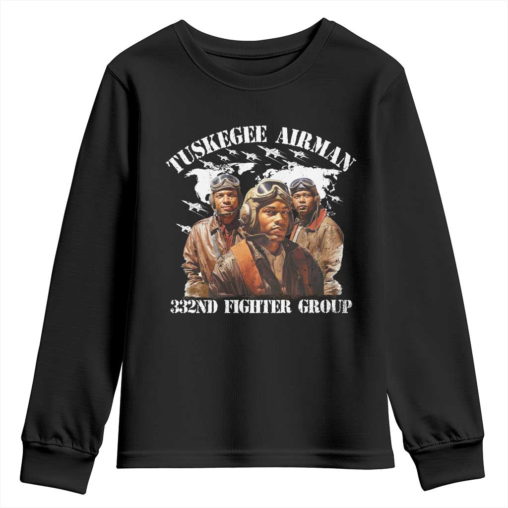 Tuskegee Airman Youth Sweatshirt 332ND Fighter Group Black History Month