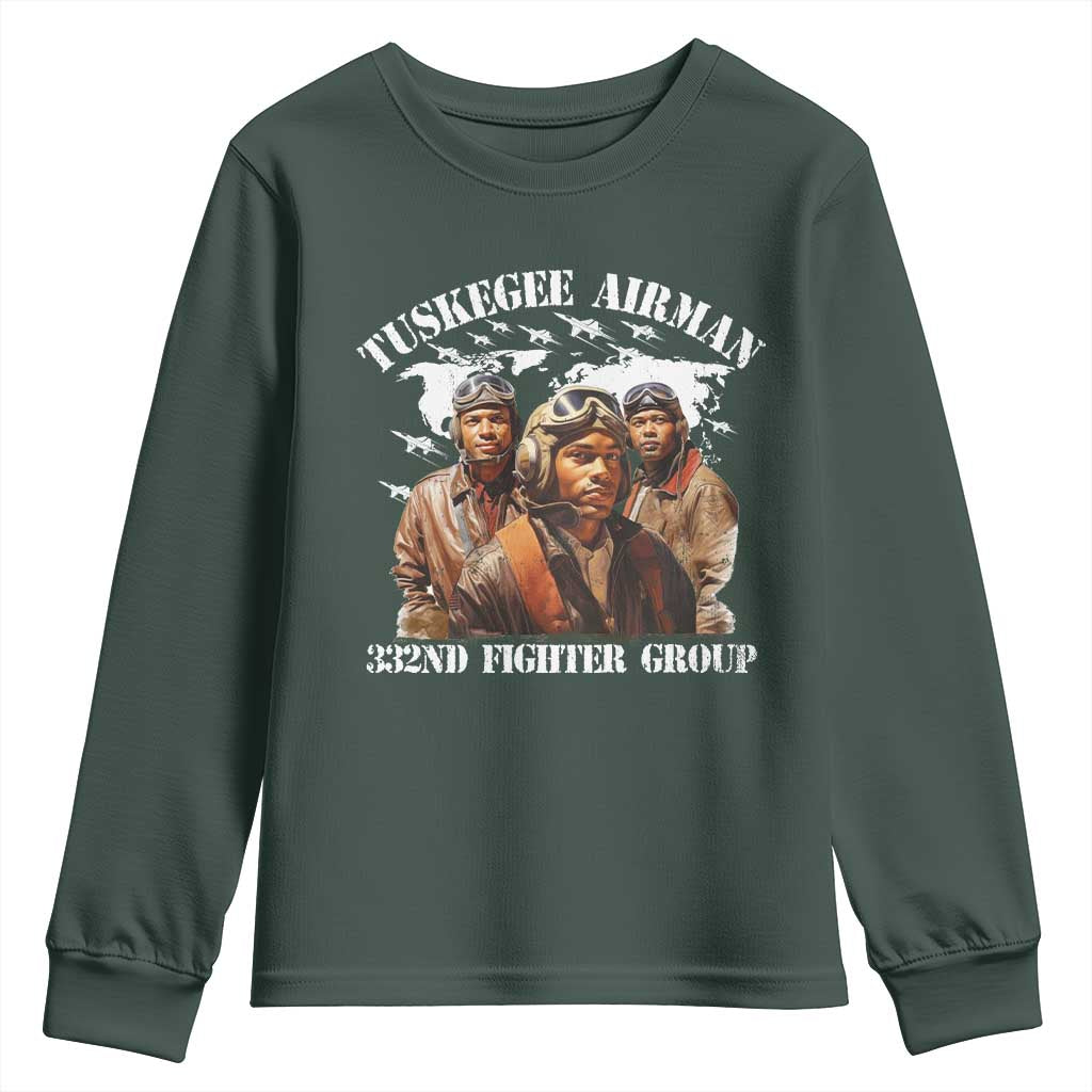 Tuskegee Airman Youth Sweatshirt 332ND Fighter Group Black History Month