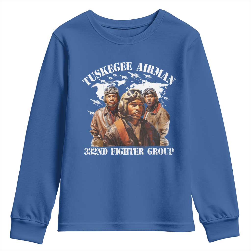 Tuskegee Airman Youth Sweatshirt 332ND Fighter Group Black History Month