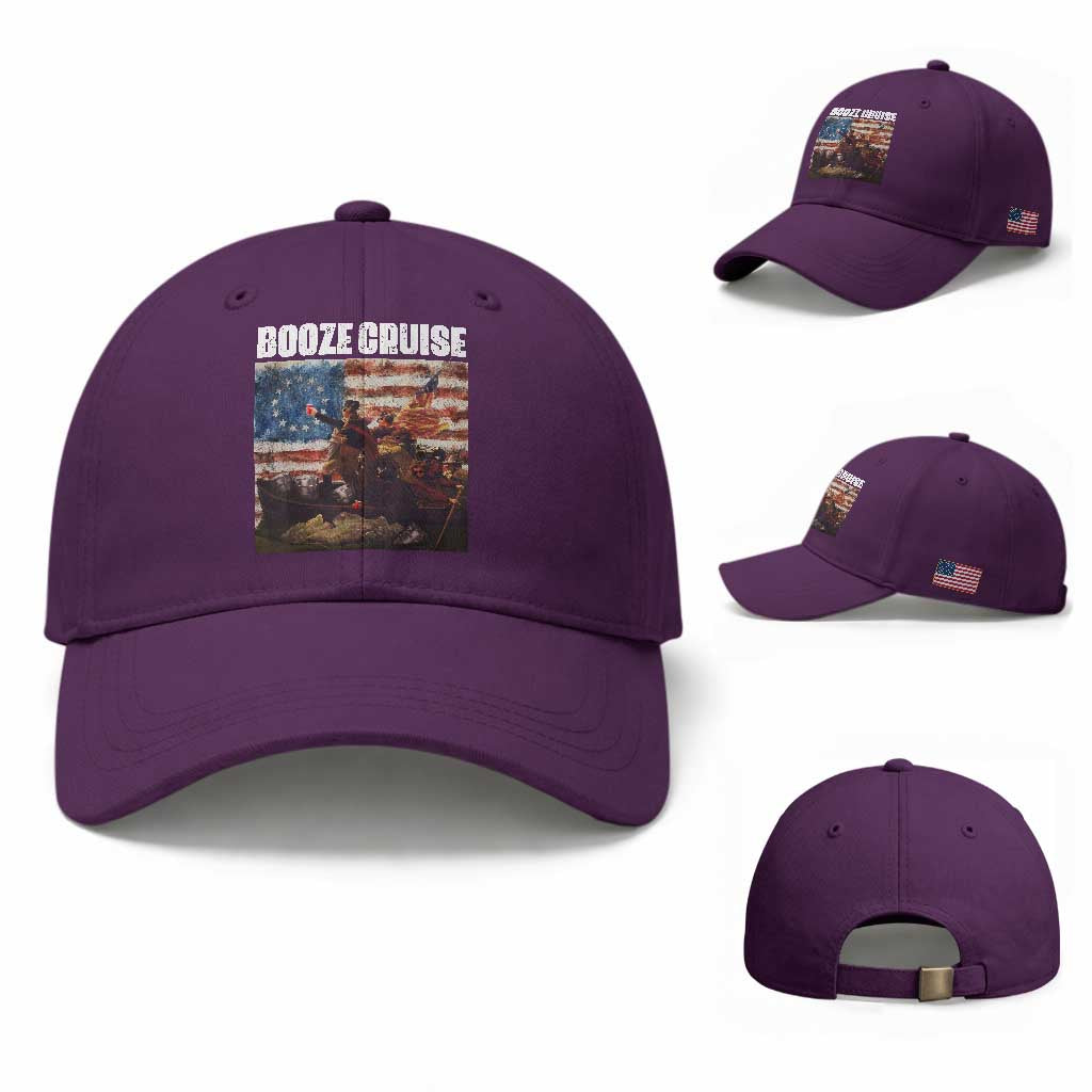 Funny George Washington Baseball Cap Booze Cruise Political Party Vintage American Flag