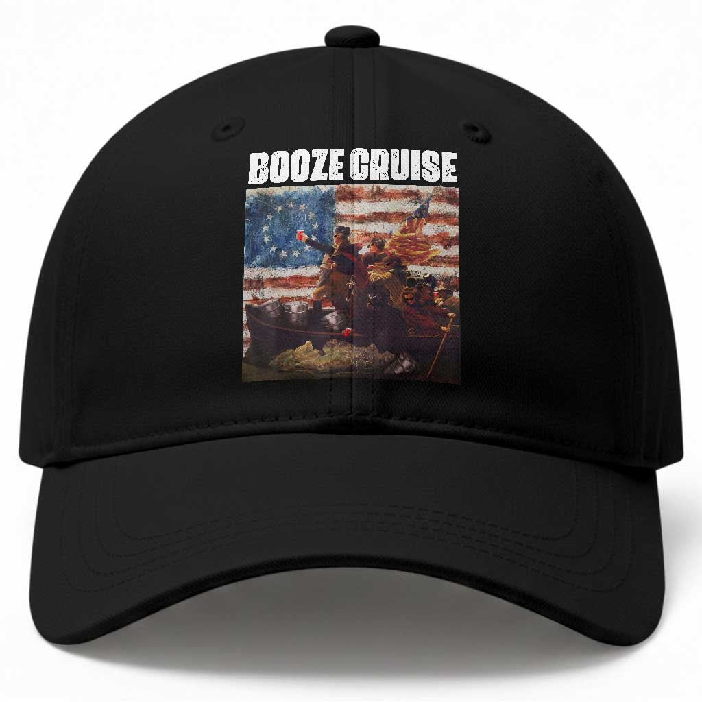 Funny George Washington Baseball Cap Booze Cruise Political Party Vintage American Flag