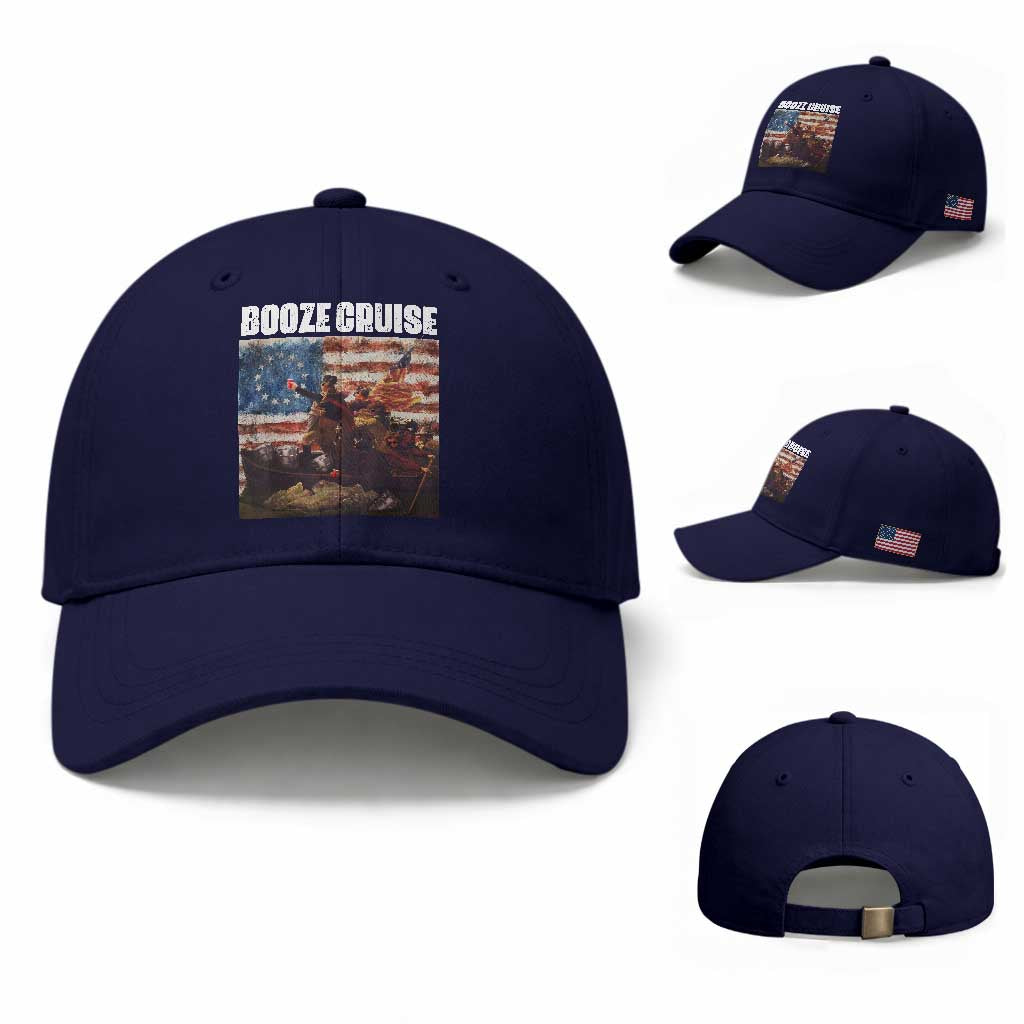 Funny George Washington Baseball Cap Booze Cruise Political Party Vintage American Flag