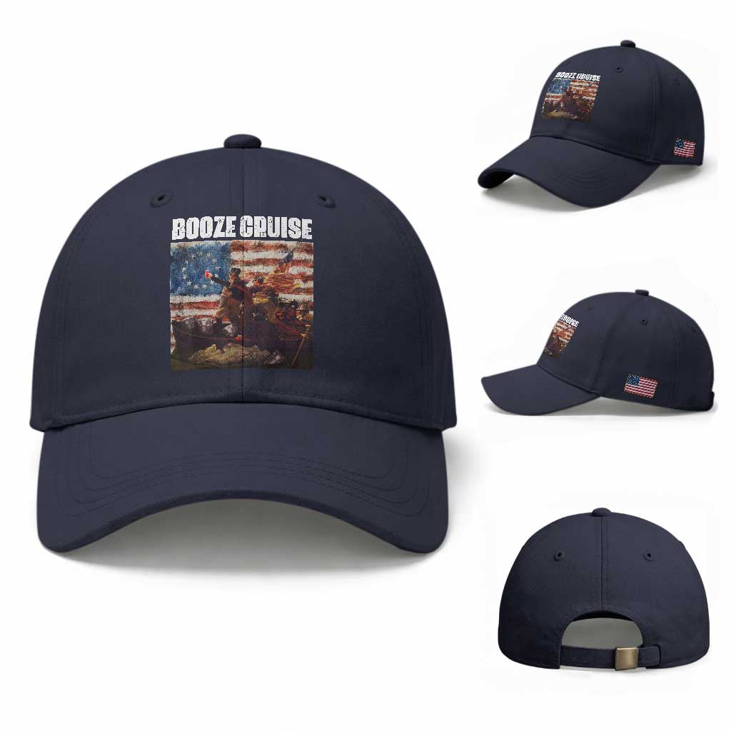 Funny George Washington Baseball Cap Booze Cruise Political Party Vintage American Flag