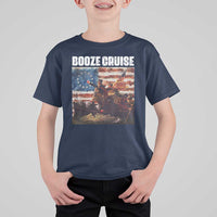 Funny George Washington T Shirt For Kid Booze Cruise Political Party Vintage American Flag