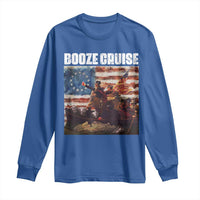 Funny George Washington Long Sleeve Shirt Booze Cruise Political Party Vintage American Flag