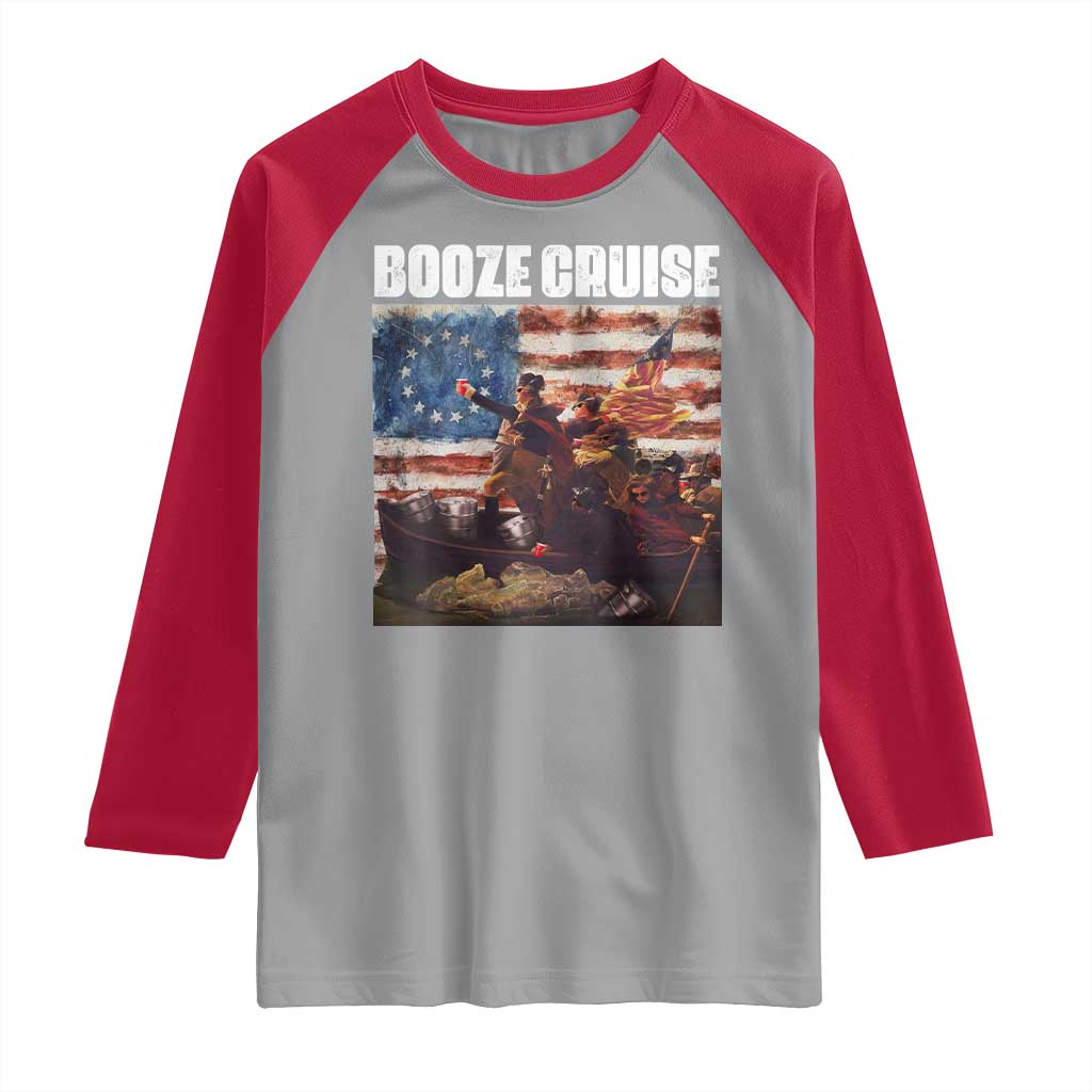 Funny George Washington Raglan Shirt Booze Cruise Political Party Vintage American Flag