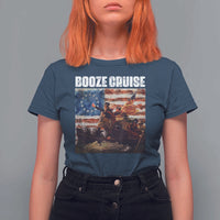 Funny George Washington T Shirt For Women Booze Cruise Political Party Vintage American Flag