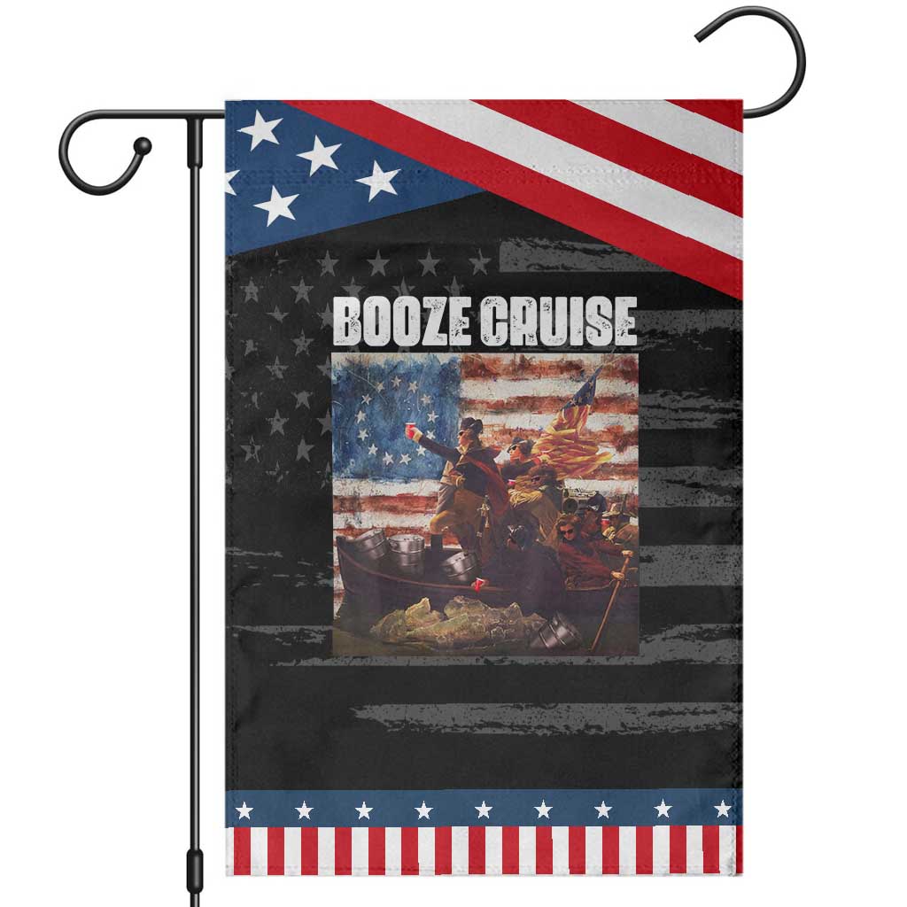 Funny George Washington Patriotic Garden Flag Booze Cruise Political Party Vintage American Flag