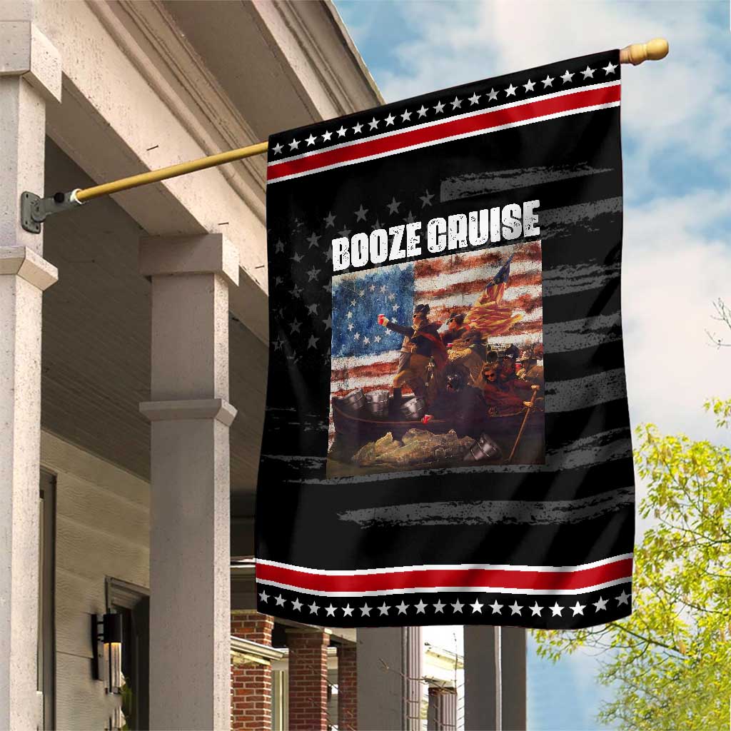 Funny George Washington Patriotic Garden Flag Booze Cruise Political Party Vintage American Flag