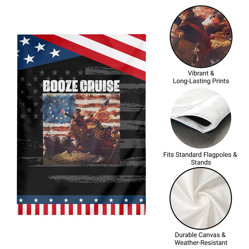 Funny George Washington Patriotic Garden Flag Booze Cruise Political Party Vintage American Flag