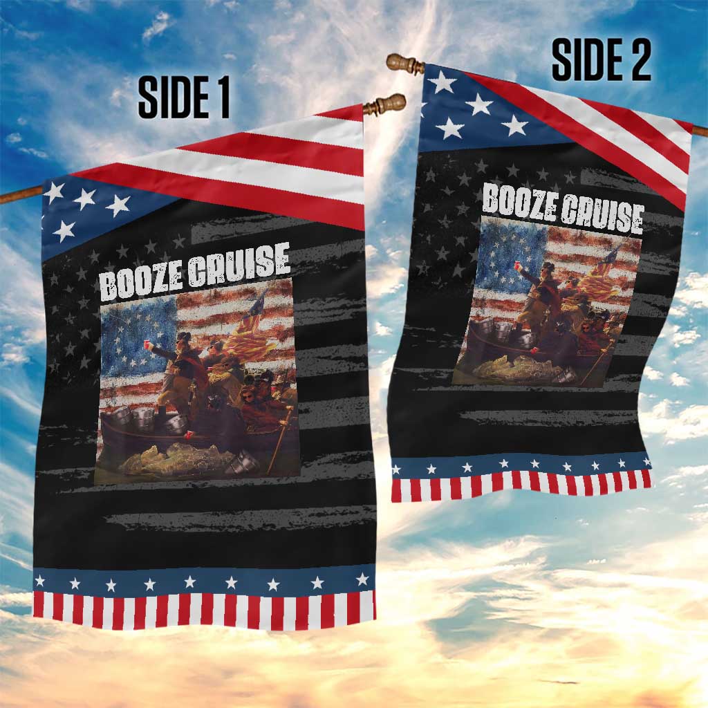 Funny George Washington Patriotic Garden Flag Booze Cruise Political Party Vintage American Flag