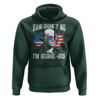 Funny George Washington Hoodie Handsome No I'm George-ous 4th Of July American Flag