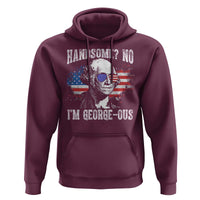 Funny George Washington Hoodie Handsome No I'm George-ous 4th Of July American Flag