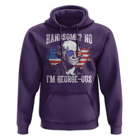 Funny George Washington Hoodie Handsome No I'm George-ous 4th Of July American Flag