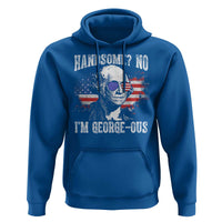 Funny George Washington Hoodie Handsome No I'm George-ous 4th Of July American Flag