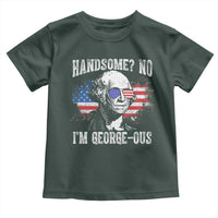 Funny George Washington Toddler T Shirt Handsome No I'm George-ous 4th Of July American Flag