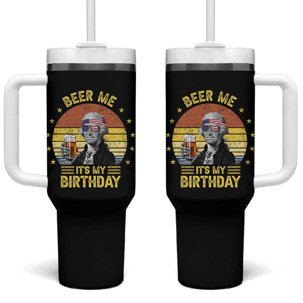 Funny George Washington's Birthday Tumbler With Handle Beer Me It's My Birthday Presidents' Day - Wonder Print Shop