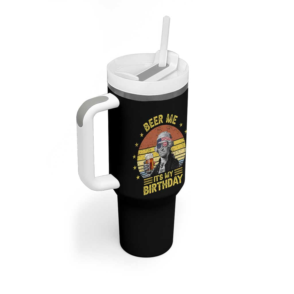 Funny George Washington's Birthday Tumbler With Handle Beer Me It's My Birthday Presidents' Day - Wonder Print Shop