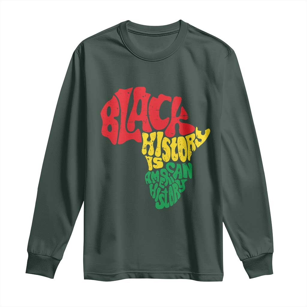 Black History Is American History Long Sleeve Shirt Vintage Africa Map