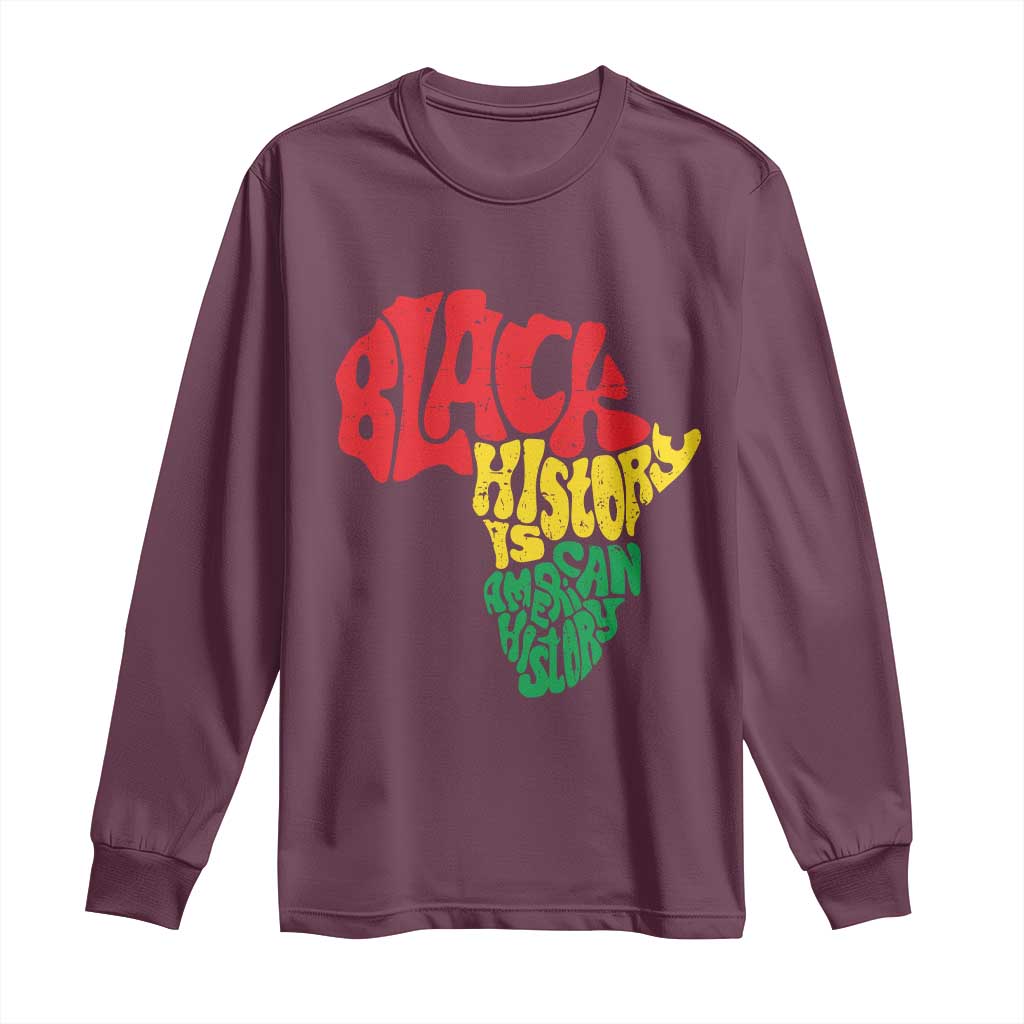 Black History Is American History Long Sleeve Shirt Vintage Africa Map