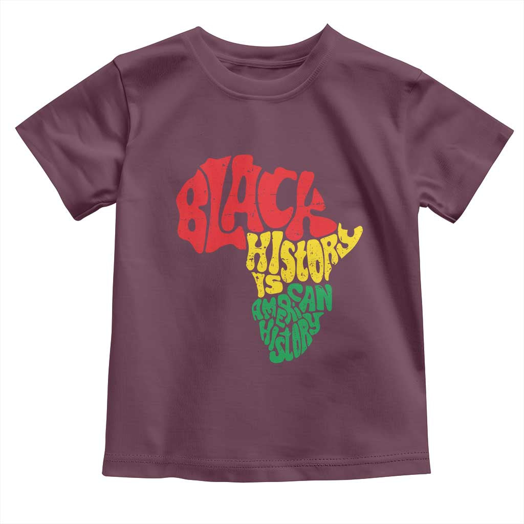 Black History Is American History Toddler T Shirt Vintage Africa Map